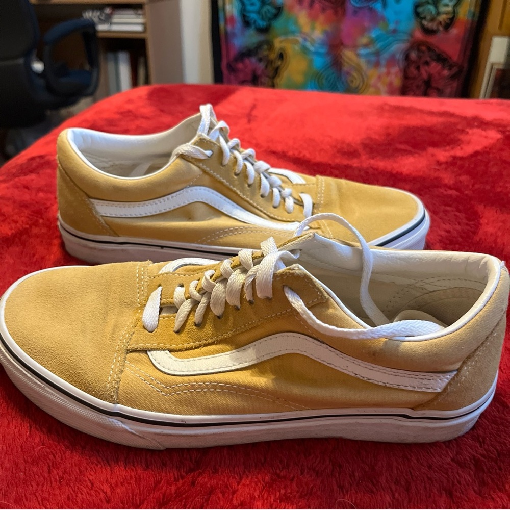 Yellow Low Top Vans, Women’s Size 9